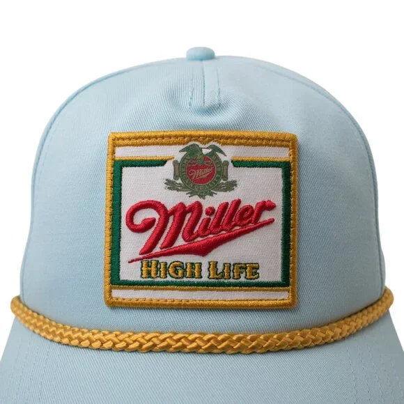 Miller High Life Rosco Powder Blue Patch Gold Rope Snapback - Picture 4 of 5
